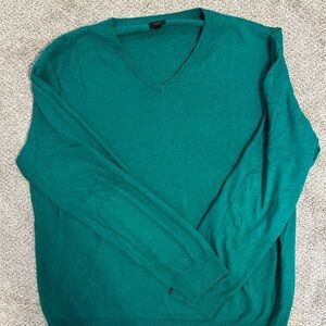 J Crew Wool Cotton Blend Green Sweater XL